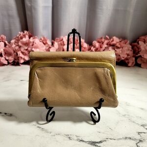 HOBO Dark Tan/Brown 'Robin' Wallet With Clasp Pouch & Wanderlust Lining